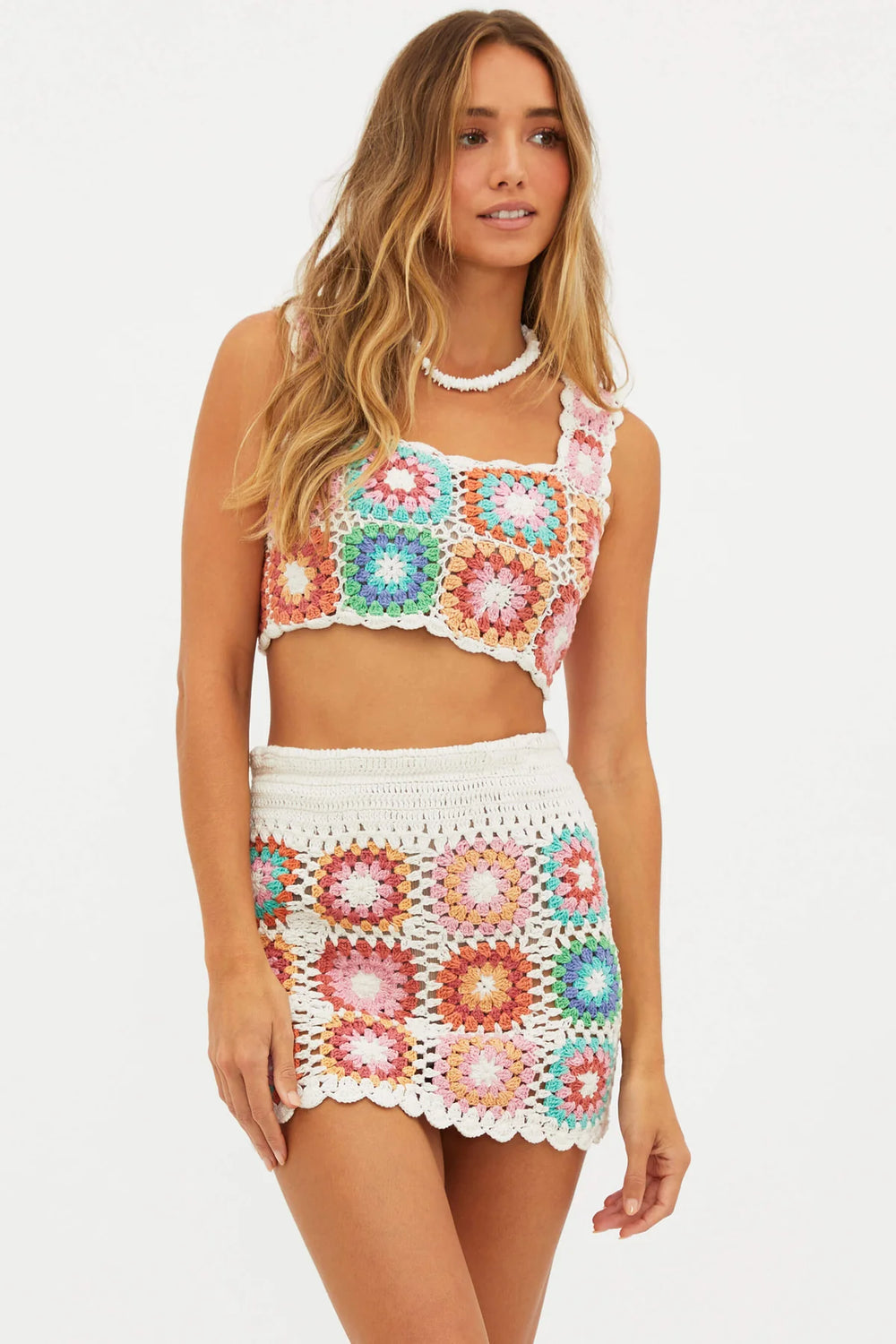 Colorful Crochet Cropped Tank