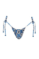 Multicolor reversible floral print bikini bottom with tie sides