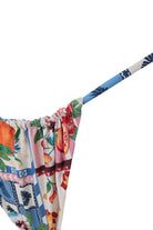 Multicolor reversible floral print bikini bottom with tie sides