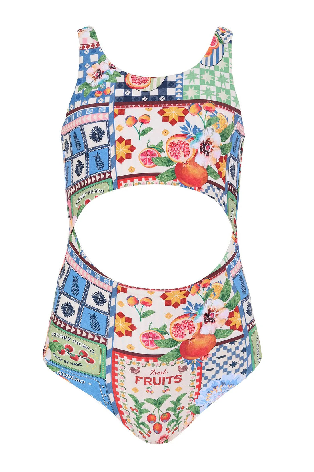 Girls reversible floral print one piece