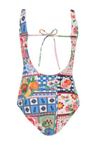 Girls reversible floral print one piece