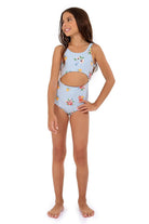 Girls reversible floral print one piece