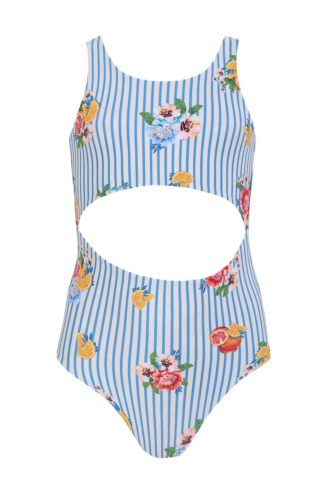 Girls reversible floral print one piece