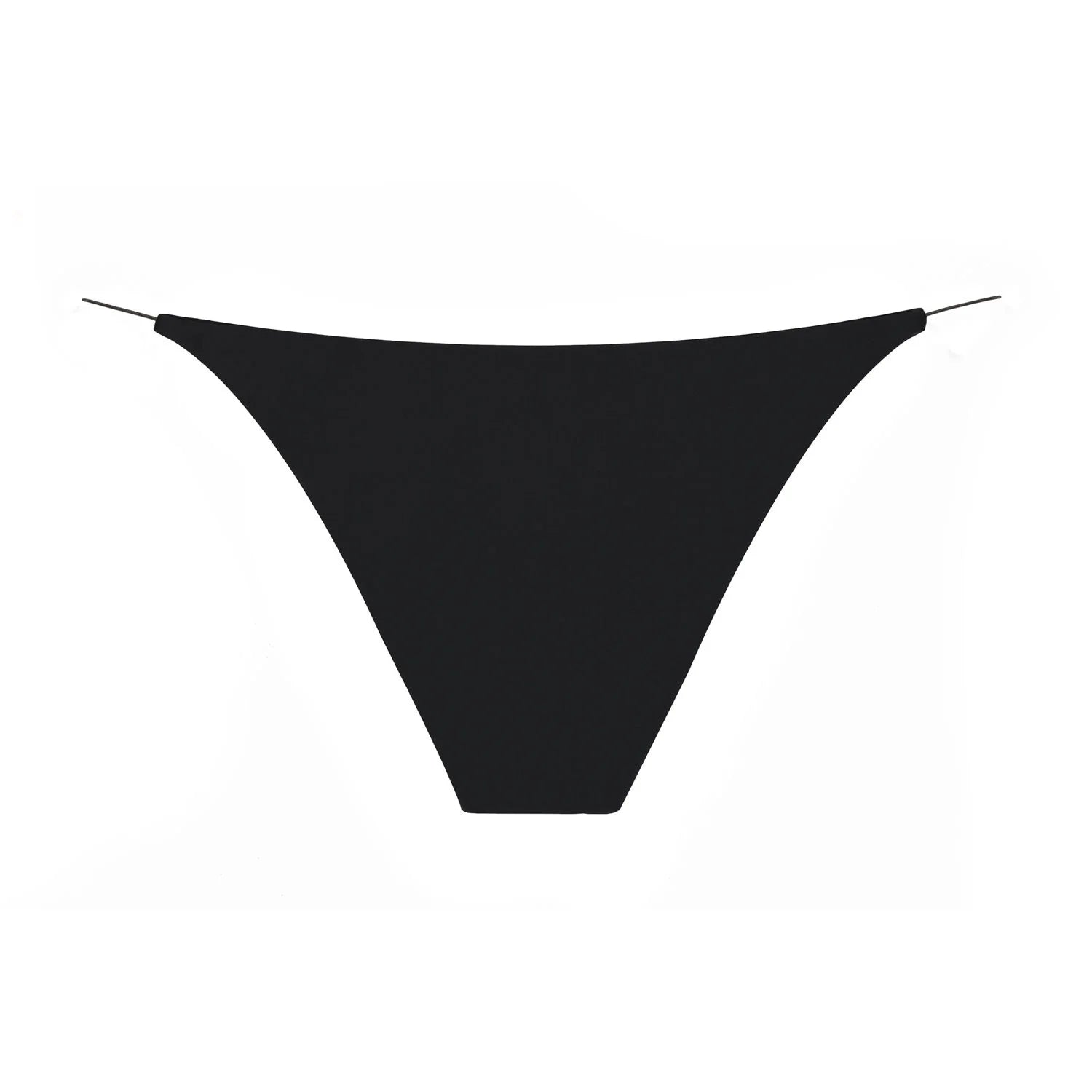 Black micro side strap bikini bottom