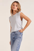 Soft mesh sleeveless t-shirt in White