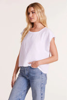 Cotton gauze T-shirt in white