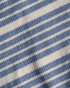 Midi skirt with elastic waistband in light blue and white stripes