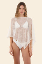 Open knit coverup poncho