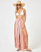 Striped Flowy Split Side Coverup Pants