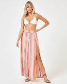 Striped Flowy Split Side Coverup Pants