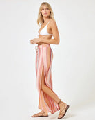 Striped Flowy Split Side Coverup Pants