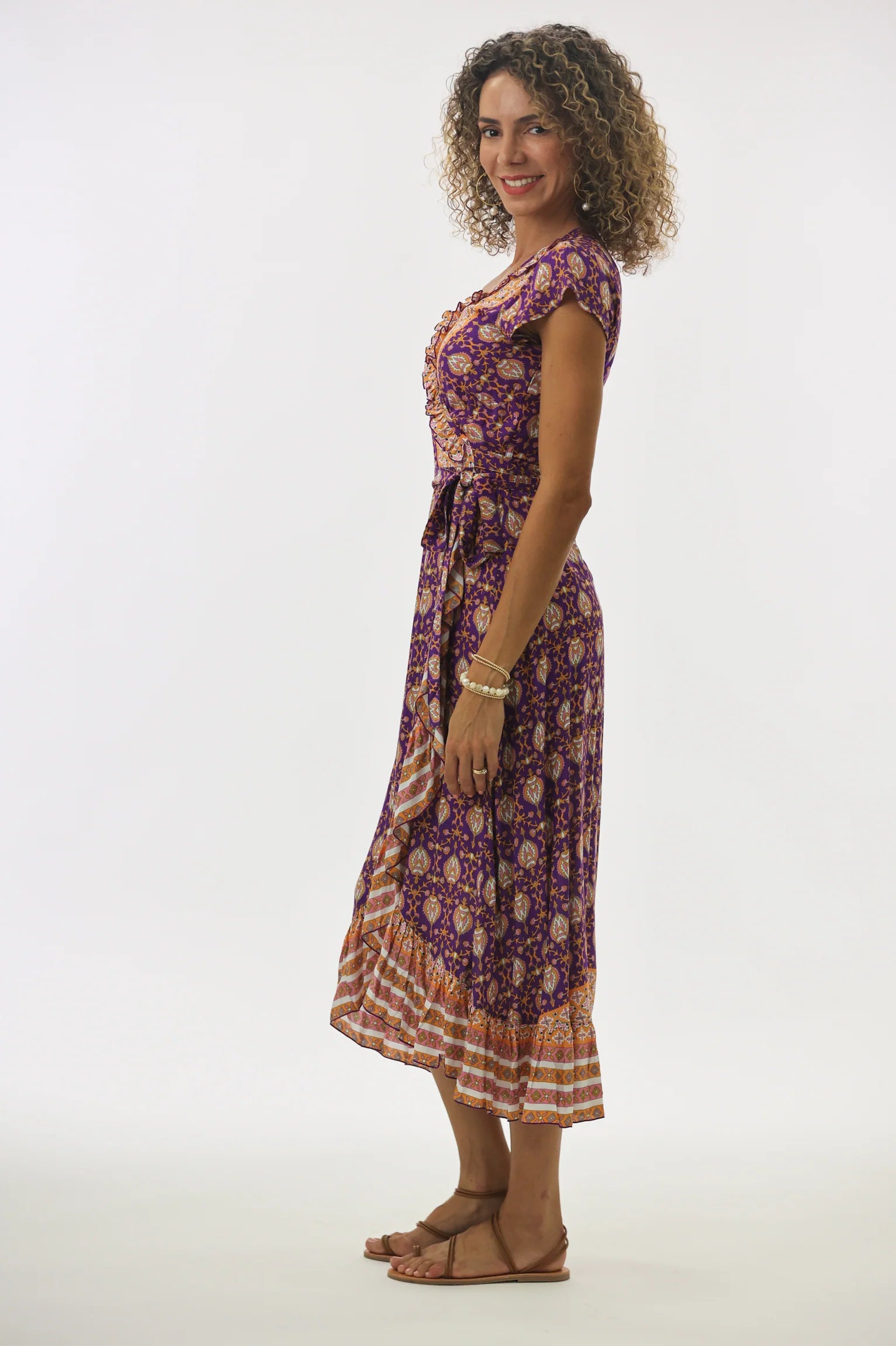 Ruffled Maxi Wrap Dress