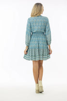 Printed Tie Front Mini Dress 