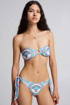 Tie side shell print bikini bottom