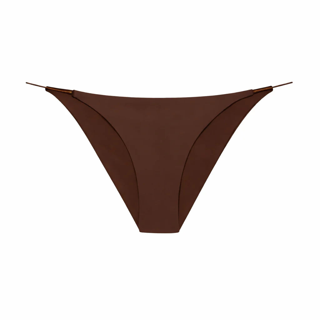 Brown micro strap bikini bottom