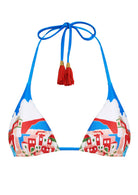 Multicolor print triangle bikini top