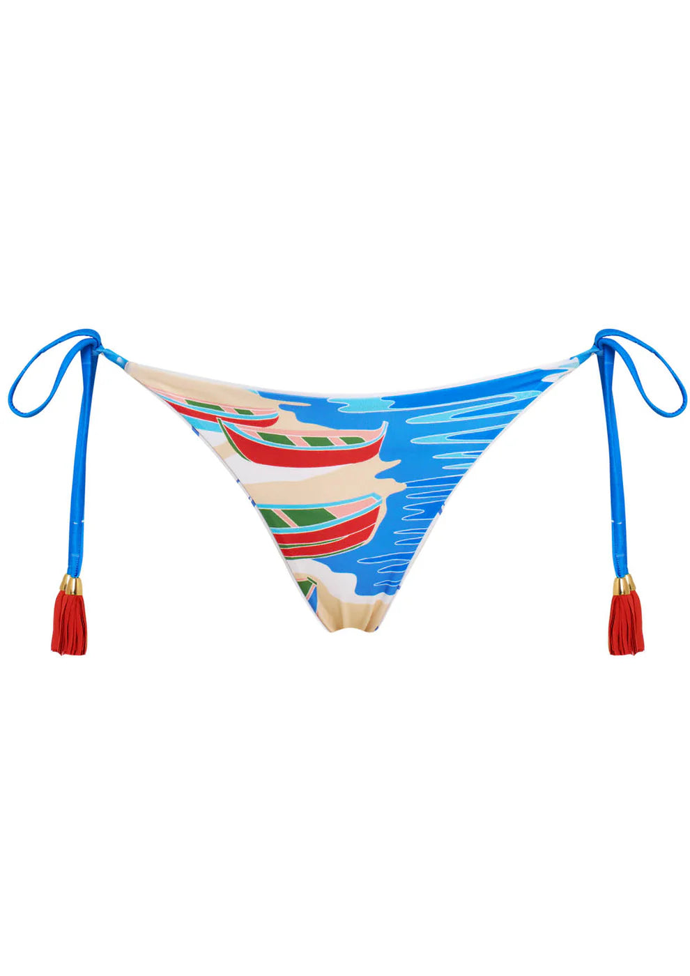 Colorful printed tie side bikini bottom