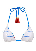 Multicolor print triangle bikini top