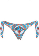 Tie side shell print bikini bottom