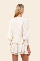 White cotton mini skort