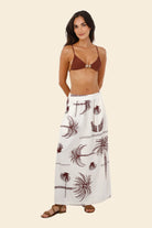 Long palm tree print skirt