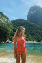 Bright Tropical Print One Piece 