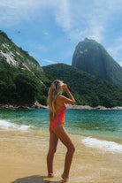 Bright Tropical Print One Piece 