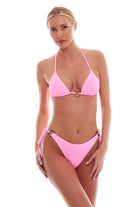 Pink textured tie side bottom