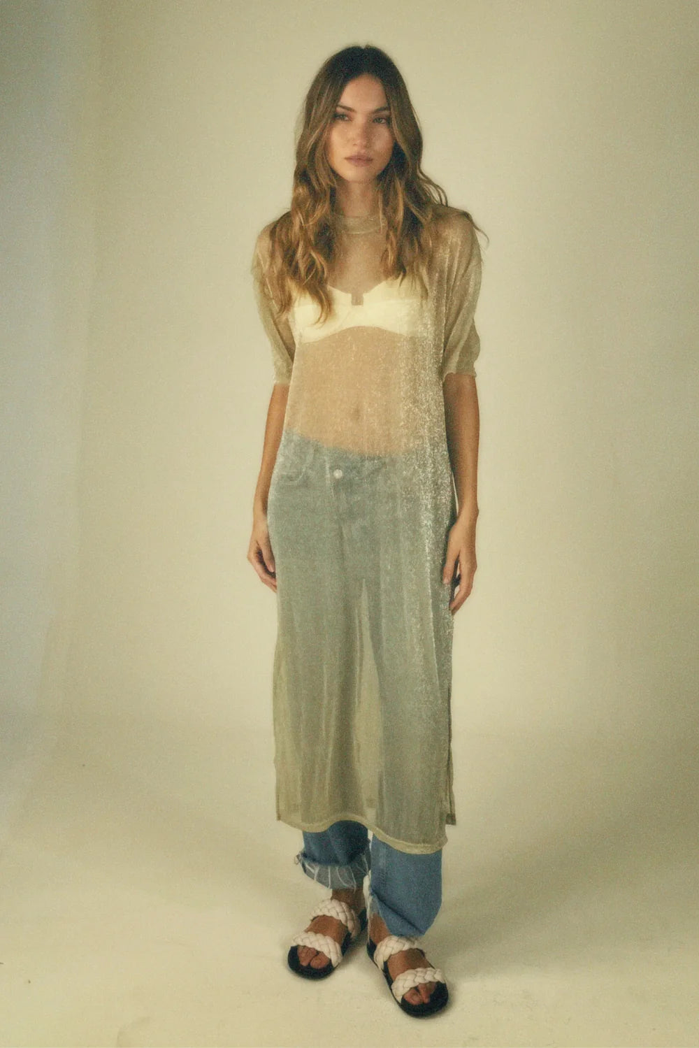 Sheer shimmery coverup dress