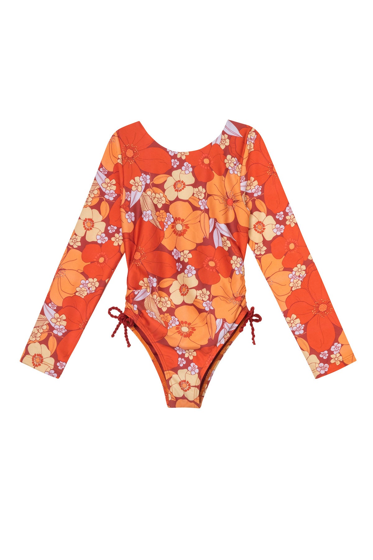 
                  
                    orange flower print long sleeve kids swimsuit
                  
                
