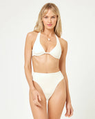 Ribbed high waist bottom in cream