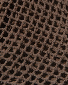 Brown tie side bikini bottom with crochet overlay 