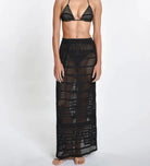 Black Open Knit Coverup Skirt