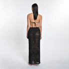Black Open Knit Coverup Skirt