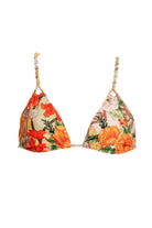 Adjustable triangle top in multicolor print 