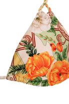 Adjustable triangle top in multicolor print 