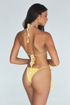 Skimpy crochet bottom with tie sides in Yellow Gingham