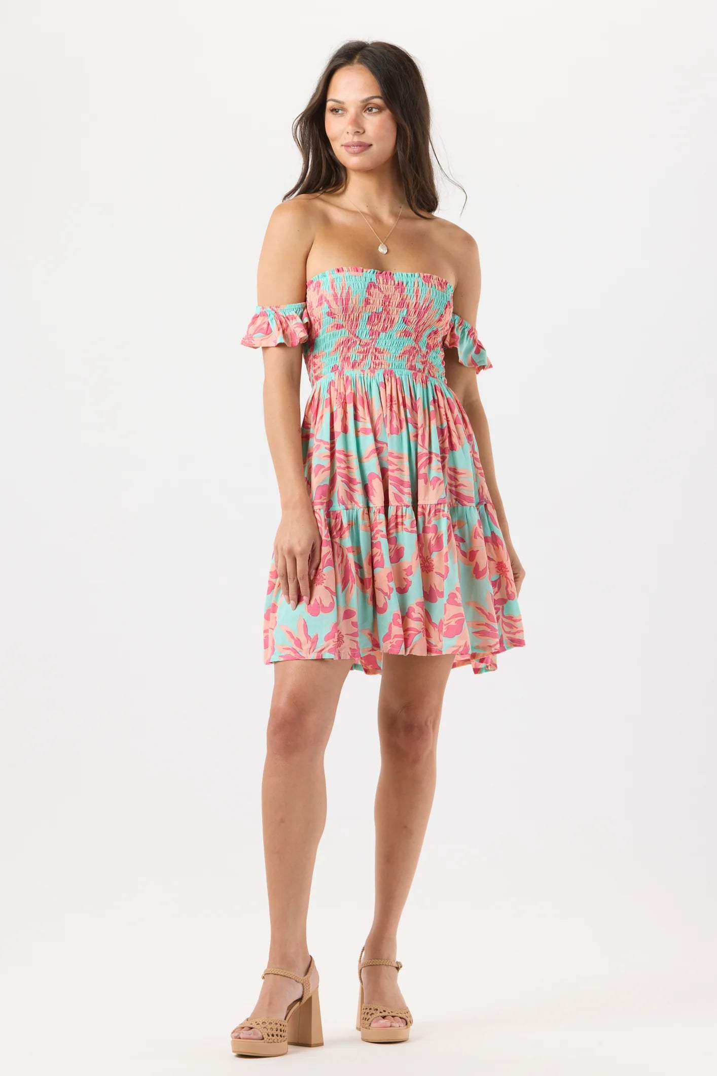 Colorful print mini dress