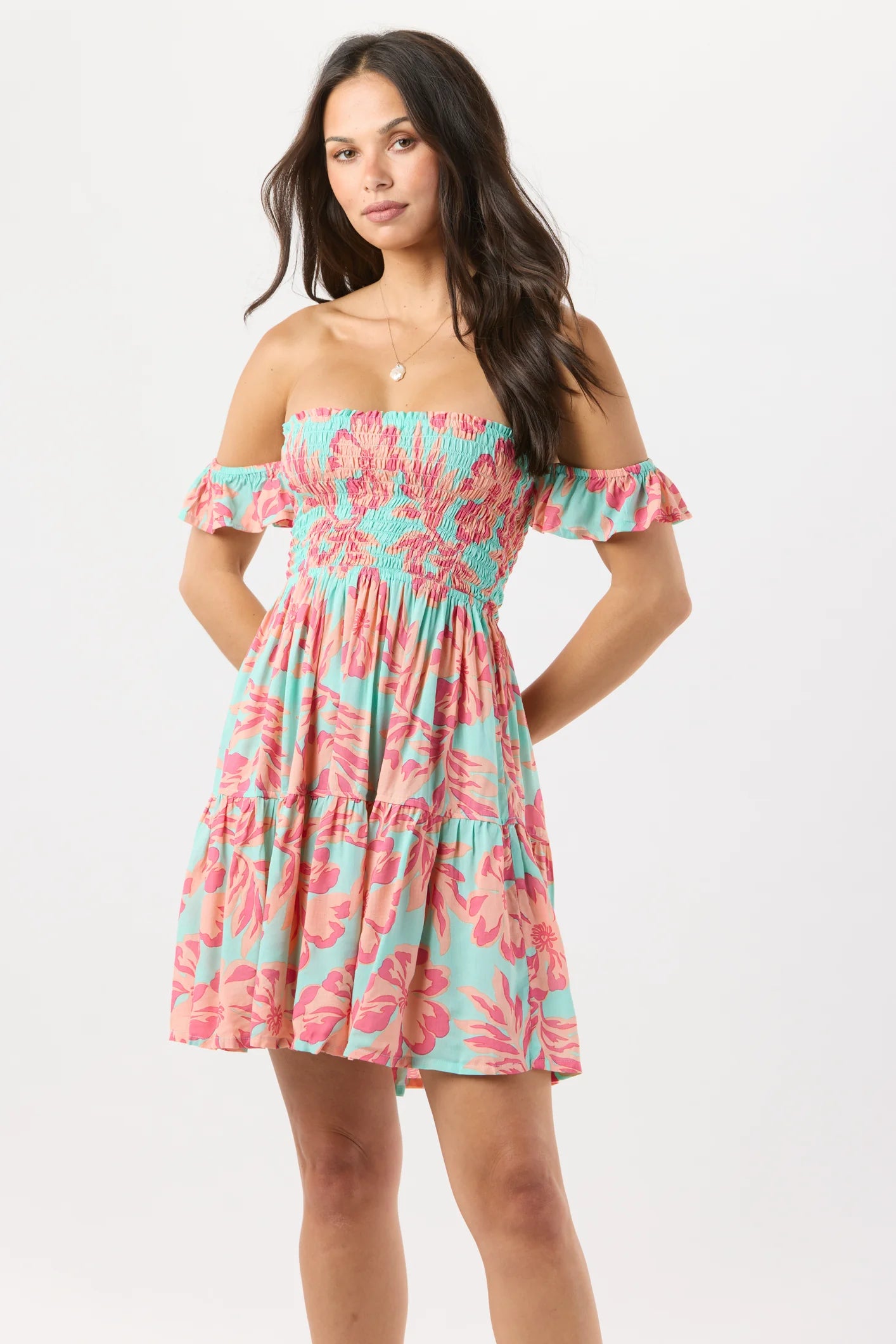 Colorful print mini dress