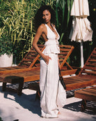 Wide leg pants in off white