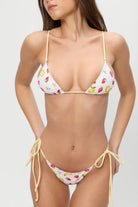 Colorful fruit print triangle top