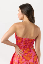 Tropical print sleeveless crop top