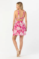 Pink Printed Mini Dress 