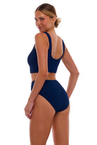 One size textured crop top in Navy Blue