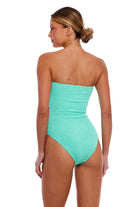 Strapless one size one piece with textured fabric in Mint Green
