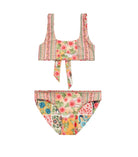 Kids' reversible two piece with a scoop neck top in floral print