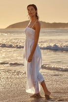 White cotton dress with removable straps