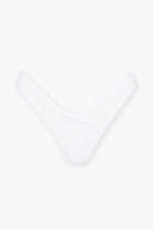 White Micro Rib Bikini Bottom