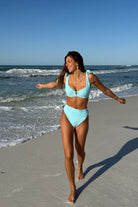 Terry High Waist Light Blue Bottom 