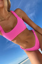 Sparkly Pink Scoop Neck Top